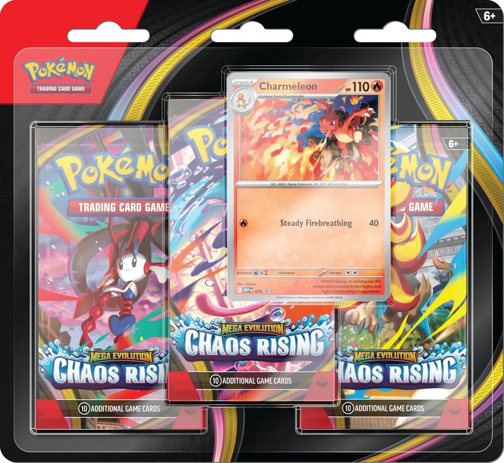 Pokémon Trading Card Game Mega Evolutions Chaos Rising 3-Pack Blister