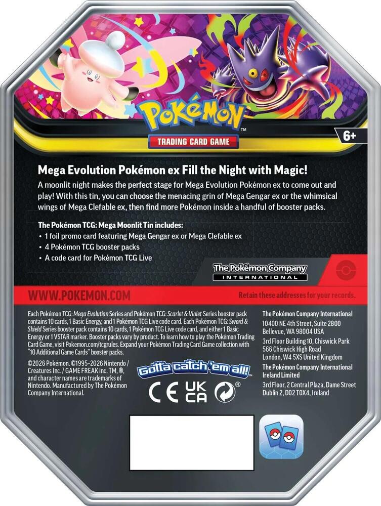 Pokémon TCG: Mega Moonlit Tin Mega Gengar ex